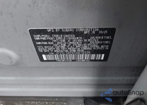 2025 Subaru Forester Limited Hybrid from USA, damaged, VIN JF2SLSRDXSH410375